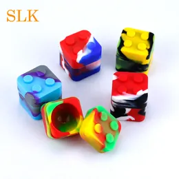 Nonstick Wax Containers Silikonowe pudełko 11ml Kontener krzemu Big Square Food Grade Wax Słoiki DAB Dabber Narzędzie Mini Słoju Uchwyt Olejowy Pary