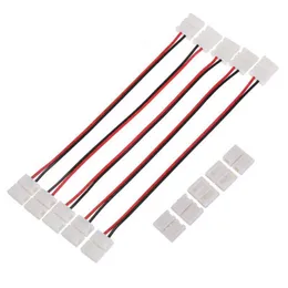 High Quality 8mm 2 Pin Adapter For 3528 5050 Single Color LED Strip Light With Cable Wire Solderless