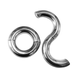 Rostfritt stål Tungt Metal Cock Ring Scrotum Stretcher Delay 33/39/45 / 50mm penis Ring sexleksaker för män J1451