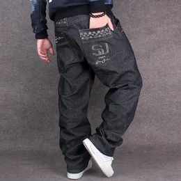 Modaya uygun uzun pantolonlar gevşek gündelik artı şişman artı boyutu kaykay pantolonu hip-hop kotu Erkek Kotları