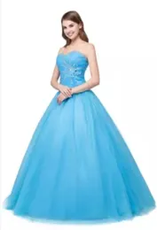 2018 I lager Sexig Crystal Ball Gown Quinceanera Klänning med Beading Sequines Tulle Sweet 16 Dress Vestido Debutante Gowns BQ134