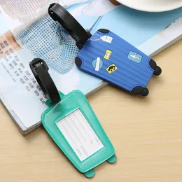 300pcs väska delar gummi skraj bagage tag resväska etikett adress ID-taggar resor slumpmässigt färgstorlek 10cmx6cm