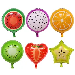 18 Inch Fruit Balloon Birthday Party Decoration Balloon Pitaya/Orange/Kiwi/Carambola/Watermelon/Strawberry Shaped Foil Balloons