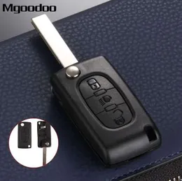 Mgoodoo 3 Düğme Çevirme Katlanır Uzaktan Giriş Anahtar Fob Kılıf Kapak Boş Bıçak Citroen C4 Picasso C5 C6 Yedek Araba Anahtarı Kabuk