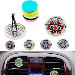 Novelty Colourful Crystal Aromatherapy Home Car Essential Oil Diffuser Locket Clip with 6PCS Free Washable Felt Pads