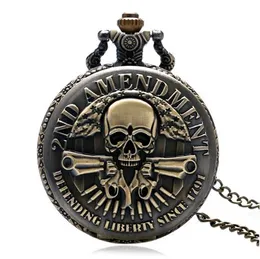 New Arrival 2ND AMENDMENT Guns Design Pocket Watch Men Vintage Pendant Watch Hot P987