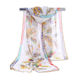 2018 Ny Chiffon Scarf Dragonfly Skriv ut Kvinnors muslimska Lady Spring and Autumn Scarf Patterns Cape Shawl Wrap Summer Beach Cover