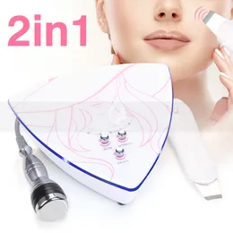 Portable 2 in 1 high Frequency 3MHZ Ultrasonic Skin Scrubber Facial cleaning beauty Device Blackhead Removal