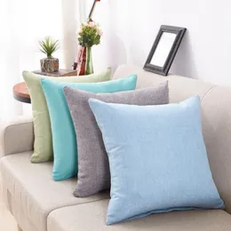 New arrival Simple Fashion Cotton Linen Nap Cushion Cover Candy-Colored Home Decor Sofa Throw Pillow Case Solid Pillowcase