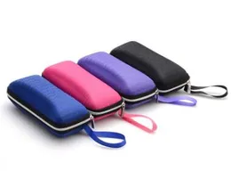 mix colour free shipping pressure-proof sunglasses case zipper crush resistance small glasses Protection box portable with lanyard