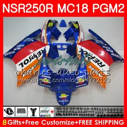 HONDA NSR 250 R MC18 Için PGM2 NSR 250R NS250 NSR250R 88 89 78HM.27 MC16 NSR250 R RR NSR250RR 1988 1989 88 89 Fairings Kiti Repsol mavi