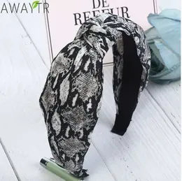 AWAYTR Fasce per capelli Leopard Prit da donna Fascia elastica Twist Knot Wide New Fashion Stampa Copricapo Cerchietto per capelli Accessori per capelli