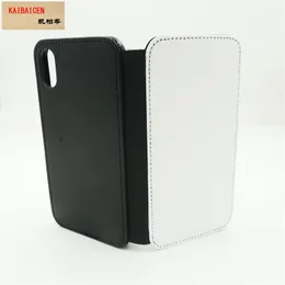 Wholesale For iphone X 8 7 6 6S Plus 5 5s SE 5C 4 4S case Sublimation Blank leather wallet with Magnet and card holdersr phone Cover