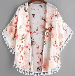 Newest Baby Girl Clothes Peony Printed Tassel Shawl Cardigan Tops Baby Kids Clothes Spring Summer Autumn Outwear Coat Toddler Girls Clothing