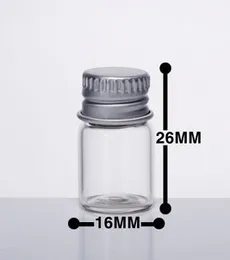 2ml 12x26x7MM Empty Jar Cosmetic Containers Glass Sample Bottle With Aluminium Cap Small Refillable Bottles Packaging