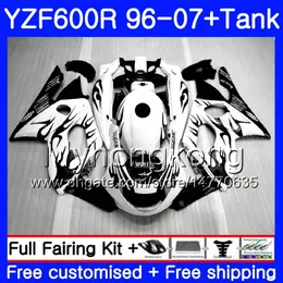 Czarne płomienie gorące ciało + zbiornik dla Yamaha Thundercat YZF600R 96 97 98 99 00 01 229HM.11 YZF-600R YZF 600R 1996 1997 1998 1999 2000 2001 Owalnia