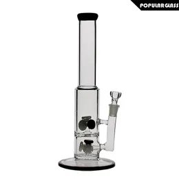 Saml 31cm Tall Bong Hookahs 9 Däck Percolatorer Glas Rökning Vattenrör 2 Lager Oljeriggar Gödstorlek 14.4mm pg5096