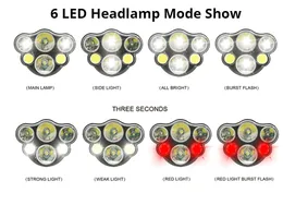 6 led t6 cob farol usb recarregável 18650 bateria cabeça tocha com carregador presente carro à prova dwaterproof água super brilhante para fishin264f