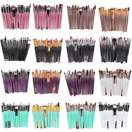 20 pçs/set Profissional Pincel de Maquiagem Sobrancelha Sombra Beleza Cosméticos Fundação Pó Pincel Kit Rosto Lip Blending Brush Tools Melhor qualidade