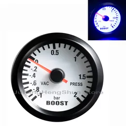 Ny Bar Turbo Boost Gauge 2 "52mm Universal Car Pointer Meter 1 ~ 2 Bar Vakuum Tryck / Vac Gauges DC 12V Auto Indicator Instrument