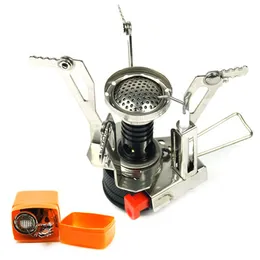 Wholesale-Portable Outdoor Picnic Gas Burner Foldable Camping Mini Steel Stove Case