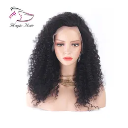 Kinky Curly Full Lace Human Hair Wigs för Kvinnor Brasilianska Remy Hair Lace Front Pärlor Förpluckad 180% Täthet