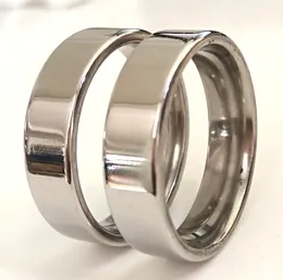 Lotti interi in massa 100 pezzi da 100 pezzi unisex argento 6mm di qualità semplice lucida 316 litri di fidanzamento in acciaio inossidabile anelli di fidanzamento amanti coppie di fing283p