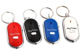 Anti Lost LED Key Finder Locator 4 Färger Röstljud Whistle Control Locator Keychain Control Torch 100pcs