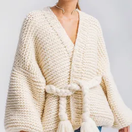 Hot Oversized Hollow Sweater Cardigan for Women Autumn Winter Long Sleeve Knitted Loose Big Size Female Casual Chunky Jumpers