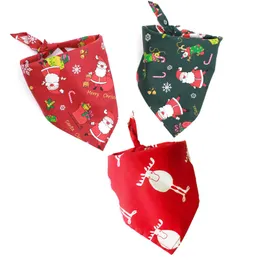 50 pz/lotto 100% Cotone Sciarpa Del Cane Bandana Pet Grooming Cane Fazzoletto Da Collo Sciarpa Triangolare Regolabile Regalo Di Natale