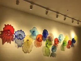 Sanat asılı tabaklar ile nokta ışık% 100 el üflemeli murano lambalar ev duvar dekor