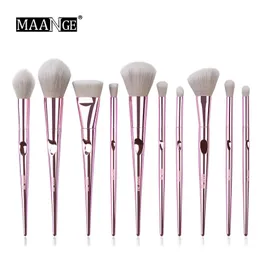 Maange 10st Wet och Wild Makeup Brushes Set Pulver Foundation Eye Shadow Blush Blandning Kosmetika Skönhet Make Up Borste Tool Kits