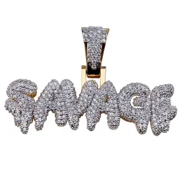 M nner Iced Out SAVAGE Buchstaben Anh nger Halskette Goldfarbe