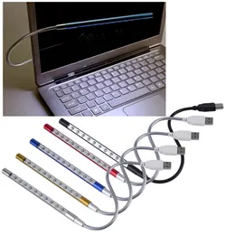 LED USB読書灯ライトブックミニナイト電球テーブルランプフレキシブルポータブルパワーバンク読書デスクトップPCのラップトップ10LED送料無料