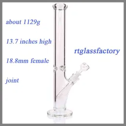 Hockahs v35cm 유리 봉스 석유 리그 9mm 두께의 직선 버버 클래식 디자인 수도관 흡연 액세서리로 매우 무겁습니다.