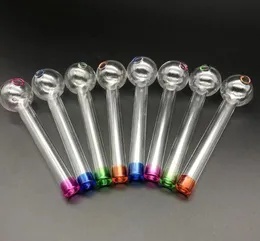 格安手ガラス管を喫煙するための11cmの厚いオイルバーナーバブラーが付いている色のパイレックスガラスオイルバーナーパイプ