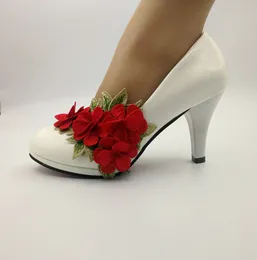 Handcrafted Lace Flower Bridal Wedding Party Dancing Shoes Beautiful Bridesmaid Shoes Women high heel size EU35-41