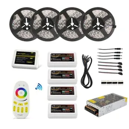 5050 RGBW Led Strip kit WIFI Remote Controller + 20M 12V Waterproof ip65 Dimmable+2.4G Controller and 20A Power supply