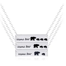 Mama Bear Cub Necklaces & Pendants Gold Silver Plated Alloy Link Chains Chokers Necklace Jewelry Mother's Day Gif