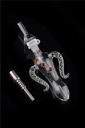 Concentrate Pipe Wax Rig with Titanium Tip Heady Glass Pipe Dabber Tool Glass Bong Accessories Free Shipping