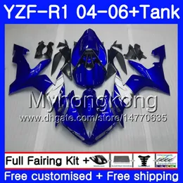 Kropp + Tank för Yamaha YZF R 1 YZF-1000 YZF 1000 YZFR1 04 05 06 232HM.20 YZF1000 Stock Blue White YZF-R1 04 06 YZF R1 2004 2005 2006 FAIRING