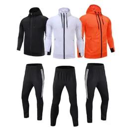 Modisches Fußball-Trainings-Hoodie-Set für Herren, langärmelig, Reißverschluss, Fitness-Set, 2-teilig, atmungsaktiv, für Laufen, Baseball, Übungsbekleidung, Freizeitanzug