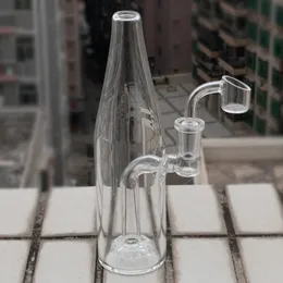 A Designer 7.5 Inch Glass Bong Dab Rig recycler Perc Water Pipe Hookahs Straight Tube Bubbler Pipes with 2mm quarts banger
