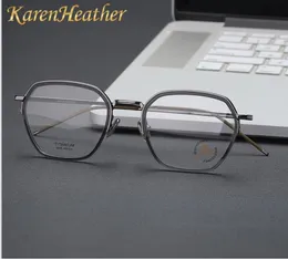 Nuova montatura per occhiali in titanio puro montatura in nylon con montatura in lega di titanio occhiali per miopia specchio semplice