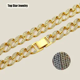 Hot! Hip Hop Jewelry Sets Full Cubic Zirconia Miami Cuban Chain Necklace & Bracelets Bling Bling Iced Out Rapper Rocker HipHop Accessories