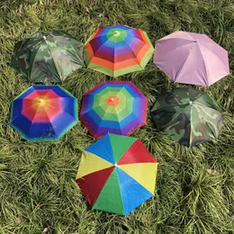 Rainbow Parrella Hap Hands z paskiem głowy Wodoodporne na zewnątrz kemping piesze wędkarstwo Składana czapka 55 cm