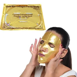 Оптовая золото био коллаген маска для лица Маска Кристалл золотой порошок коллаген маска для лица увлажняющий антивозрастной 24k Золотые маски