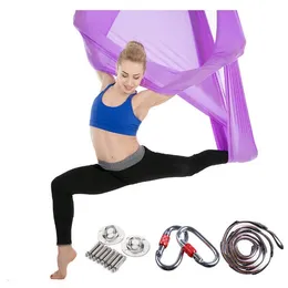 Hot Sell 52 8m Elastic Aerial Yoga Hammock Swing Senaste Multifunktion Antigravity Yoga Belts för träning Yoga med tillbehör