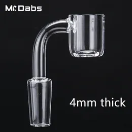 Sigara Aksesuarları 4mm Kalın Düz Üst Kuvars Banger Çivi Kadın Erkek 10mm 14mm 18mm Kuvars Bangers Domeless Çivi Su Borusu için Cam Bong