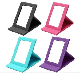 Tabletop Vanity Makeup Mirror Portable Folding Mirrors With PU Leather Standing Case Colorful Cosmetics Multi-used Tool Large SN1034